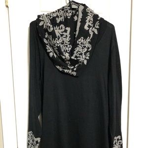 Tunic Length Sweater with Cowl